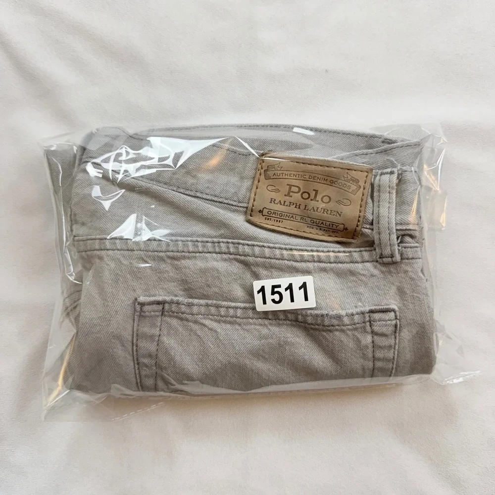 Polo Ralph Lauren Sullivan Slim Jeans Men's 34X34 Light Grey Repaired Distressed